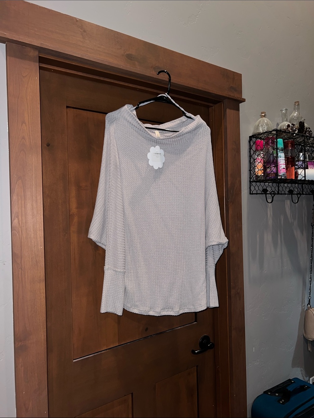 Hope’s-Wishlist-End of the Line-Waffle Long Sleeve Slub Top/Tunic-Gray